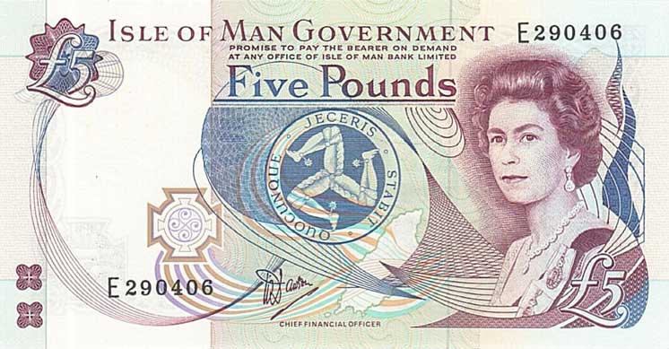 Front of Isle of Man p41a: 5 Pounds from 1983