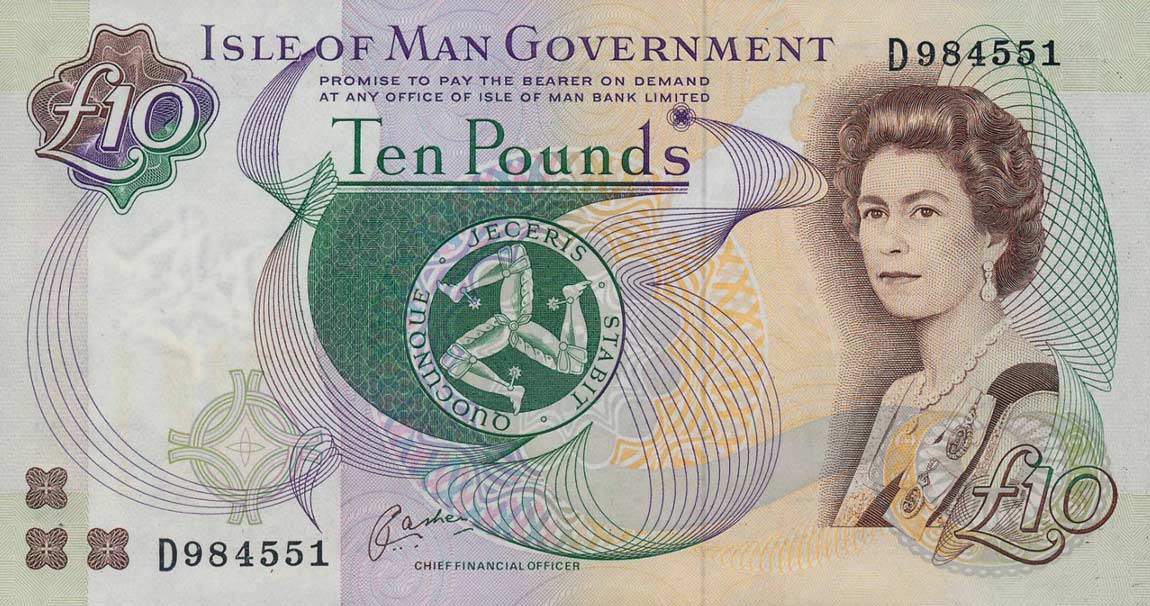 Front of Isle of Man p42: 10 Pounds from 1983