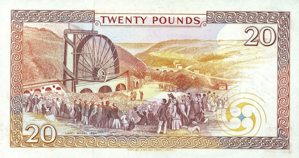 Back of Isle of Man p43b: 20 Pounds from 1983