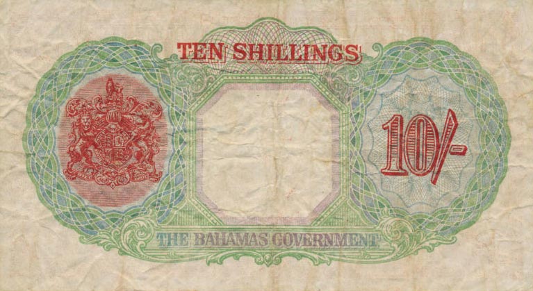 Back of Bahamas p10b: 10 Shillings from 1936