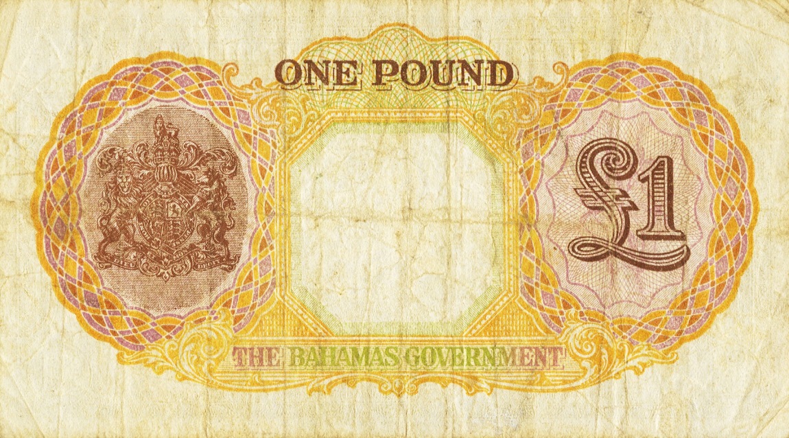 Back of Bahamas p11e: 1 Pound from 1936
