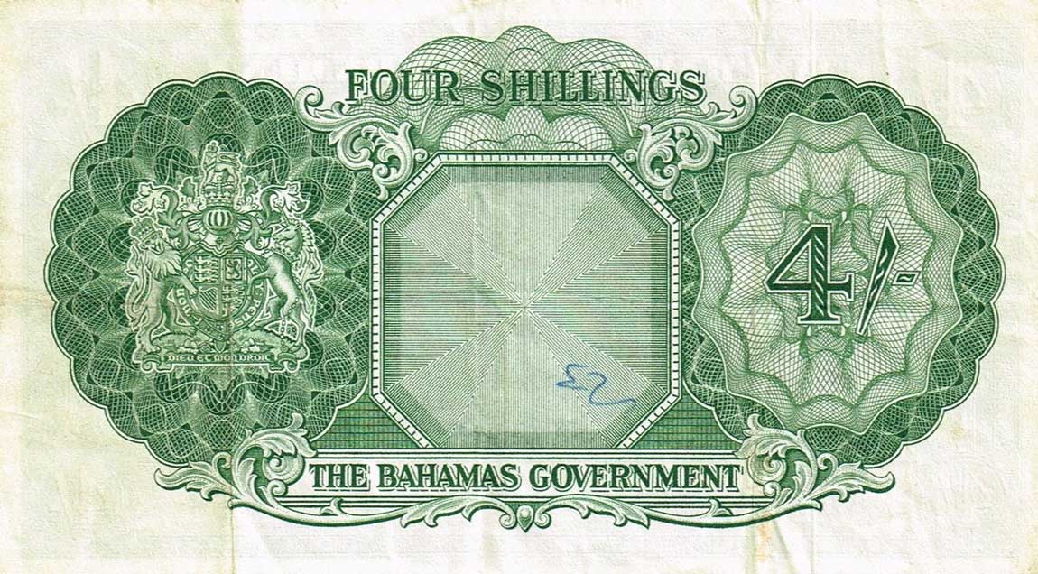 Back of Bahamas p13c: 4 Shillings from 1953