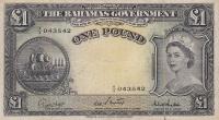 p15c from Bahamas: 1 Pound from 1953