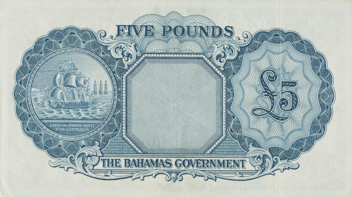 Back of Bahamas p16d: 5 Pounds from 1953