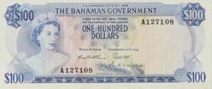 p25b from Bahamas: 100 Dollars from 1965 p25b from Bahamas: 100 Dollars from 1965