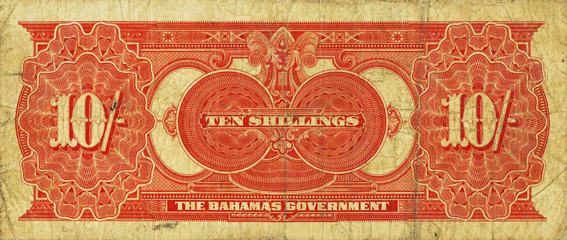 Back of Bahamas p3a: 10 Shillings from 1919