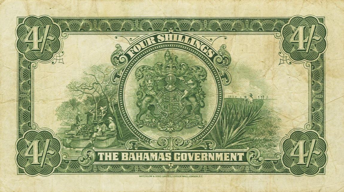 Back of Bahamas p5: 4 Shillings from 1919