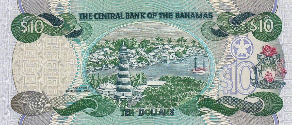 Back of Bahamas p64: 10 Dollars from 2000