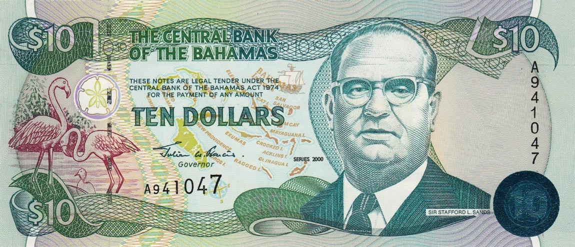 Front of Bahamas p64: 10 Dollars from 2000