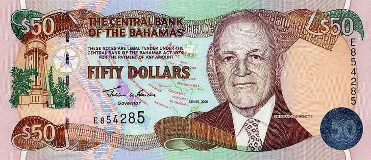 Front of Bahamas p66: 50 Dollars from 2000