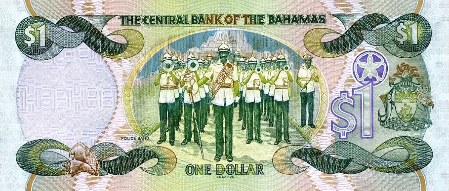 Back of Bahamas p69a: 1 Dollar from 2001