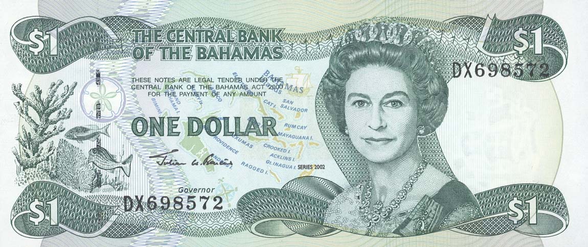 Front of Bahamas p70: 1 Dollar from 2002