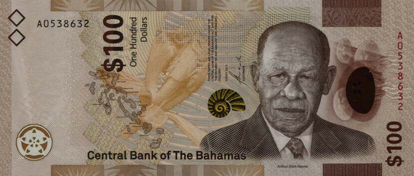 Front of Bahamas p82: 100 Dollars from 2021