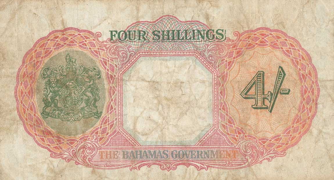 Back of Bahamas p9c: 4 Shillings from 1936