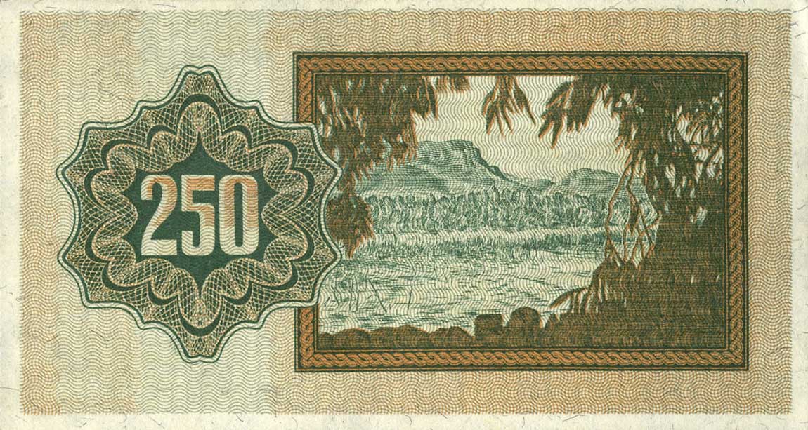 Back of Israel p13f: 250 Pruta from 1953