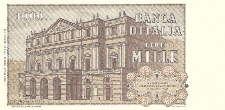 Back of Italy p101b: 1000 Lire from 1971