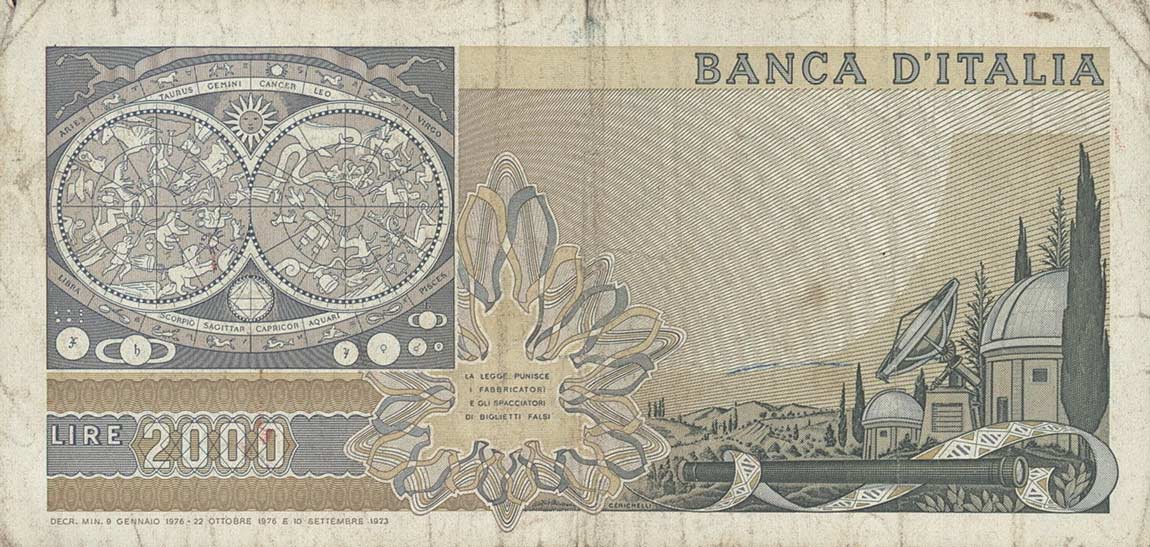 Back of Italy p103b: 2000 Lire from 1976