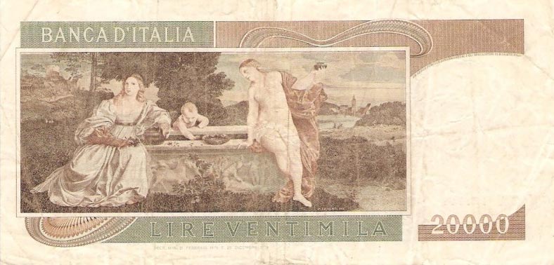 Back of Italy p104: 20000 Lire from 1975