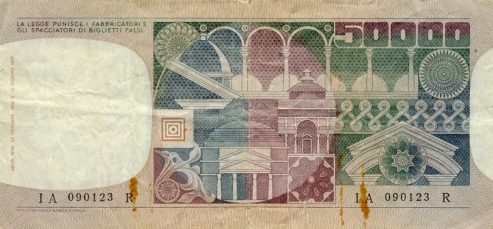 Back of Italy p107a: 50000 Lire from 1977