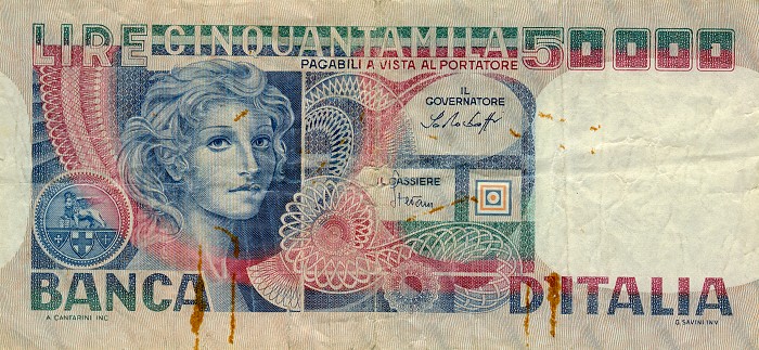 Front of Italy p107a: 50000 Lire from 1977