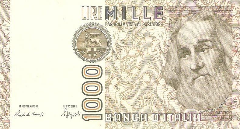 Front of Italy p109b: 1000 Lire from 1982