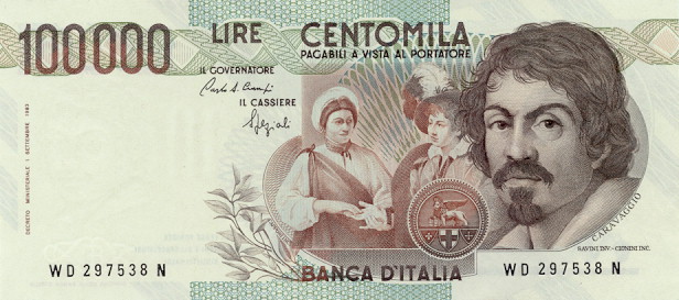 Front of Italy p110b: 100000 Lire from 1983