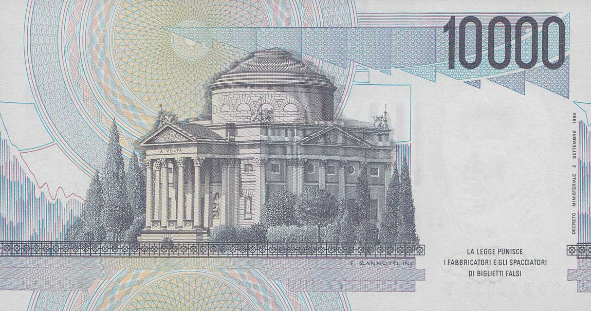 Back of Italy p112a: 10000 Lire from 1984