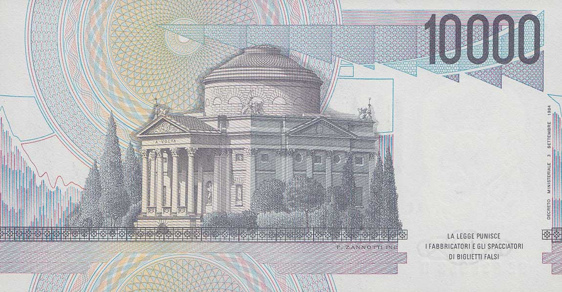 Back of Italy p112b: 10000 Lire from 1984