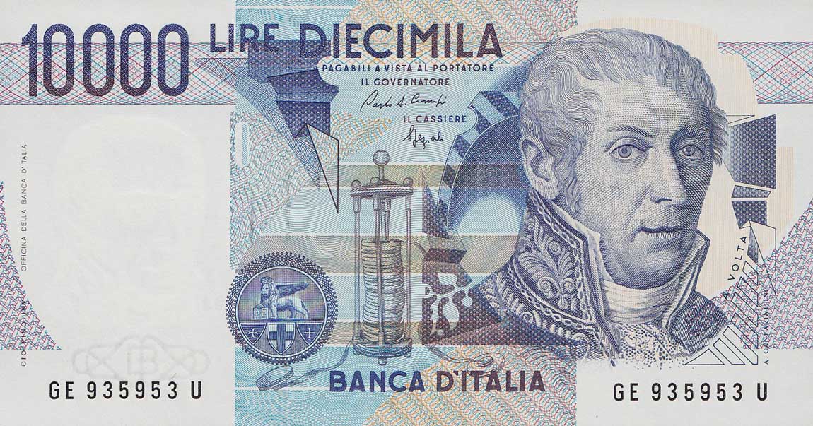 Front of Italy p112b: 10000 Lire from 1984