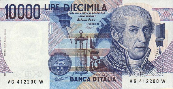 Front of Italy p112c: 10000 Lire from 1984