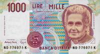 Gallery image for Italy p114b: 1000 Lire from 1990