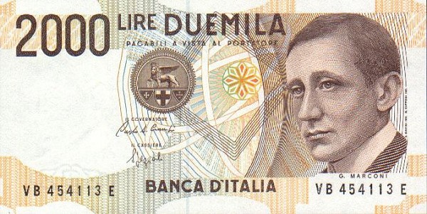 Front of Italy p115a: 2000 Lire from 1990