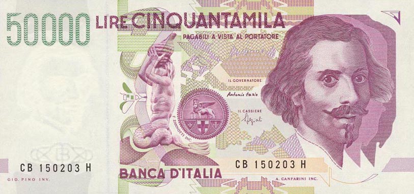 Front of Italy p116b: 50000 Lire from 1992