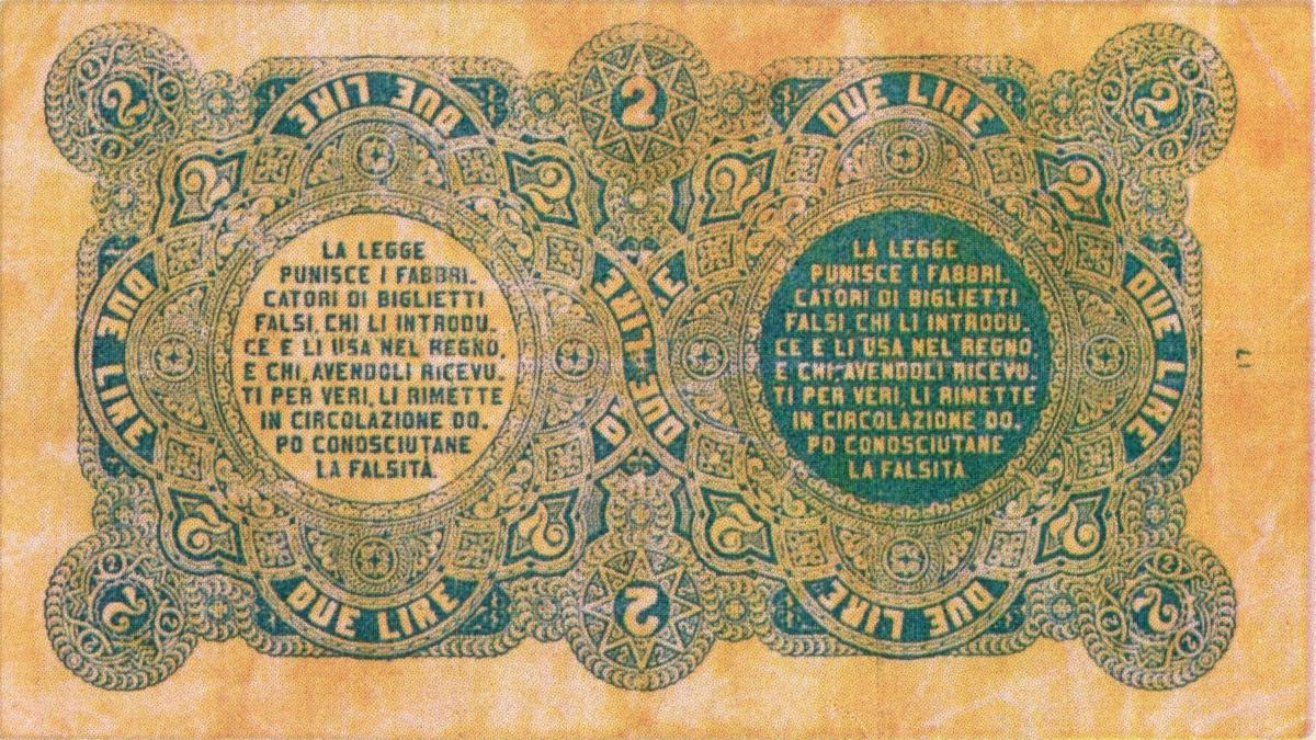 Back of Italy p11: 2 Lire from 1881