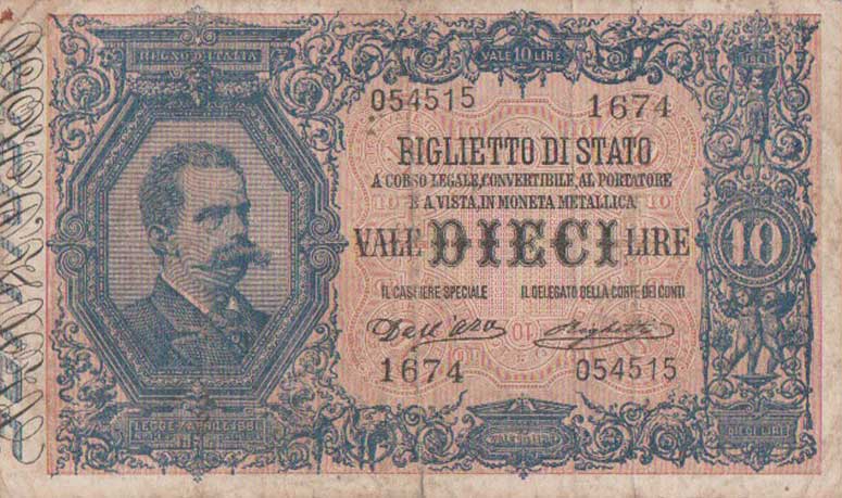 Front of Italy p20e: 10 Lire from 1914