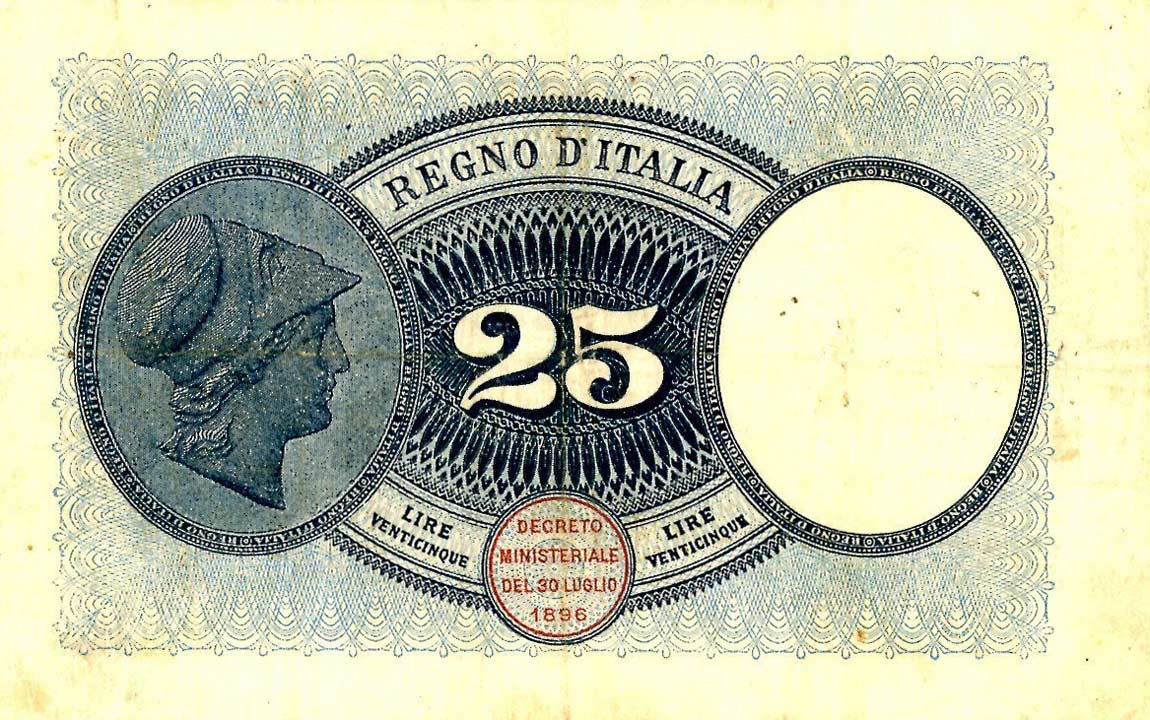 Back of Italy p24a: 25 Lire from 1923
