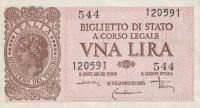 p29c from Italy: 1 Lira from 1944