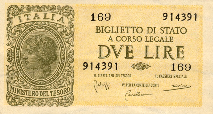 Front of Italy p30b: 2 Lire from 1944