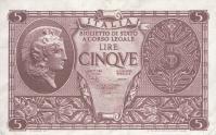 Gallery image for Italy p31c: 5 Lire from 1944