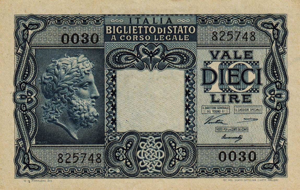 Front of Italy p32a: 10 Lire from 1944