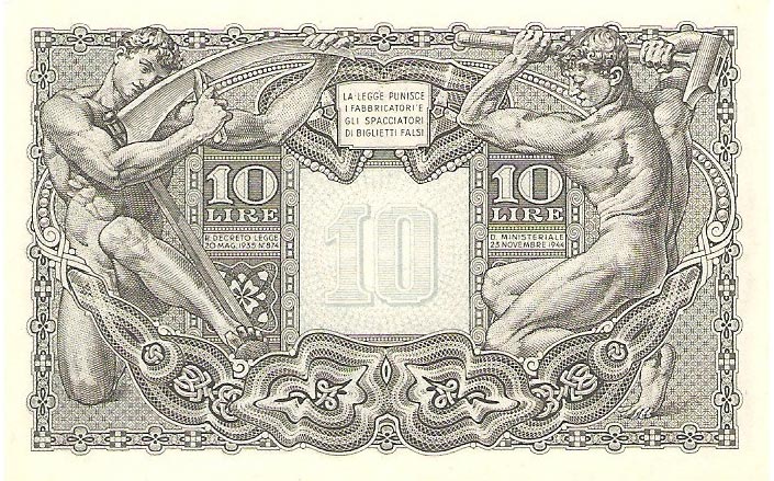 Back of Italy p32c: 10 Lire from 1944