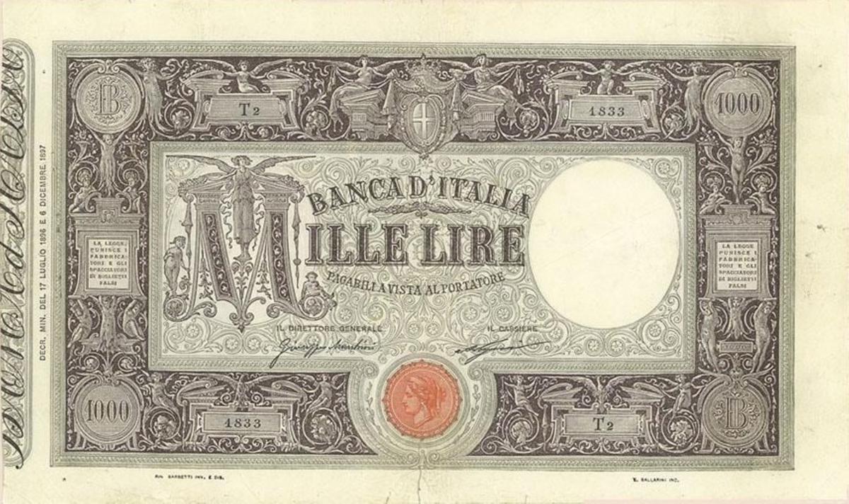 Front of Italy p41a: 1000 Lire from 1897