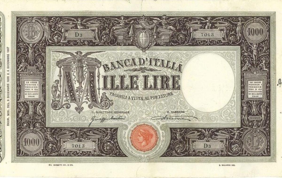 Front of Italy p41b: 1000 Lire from 1899