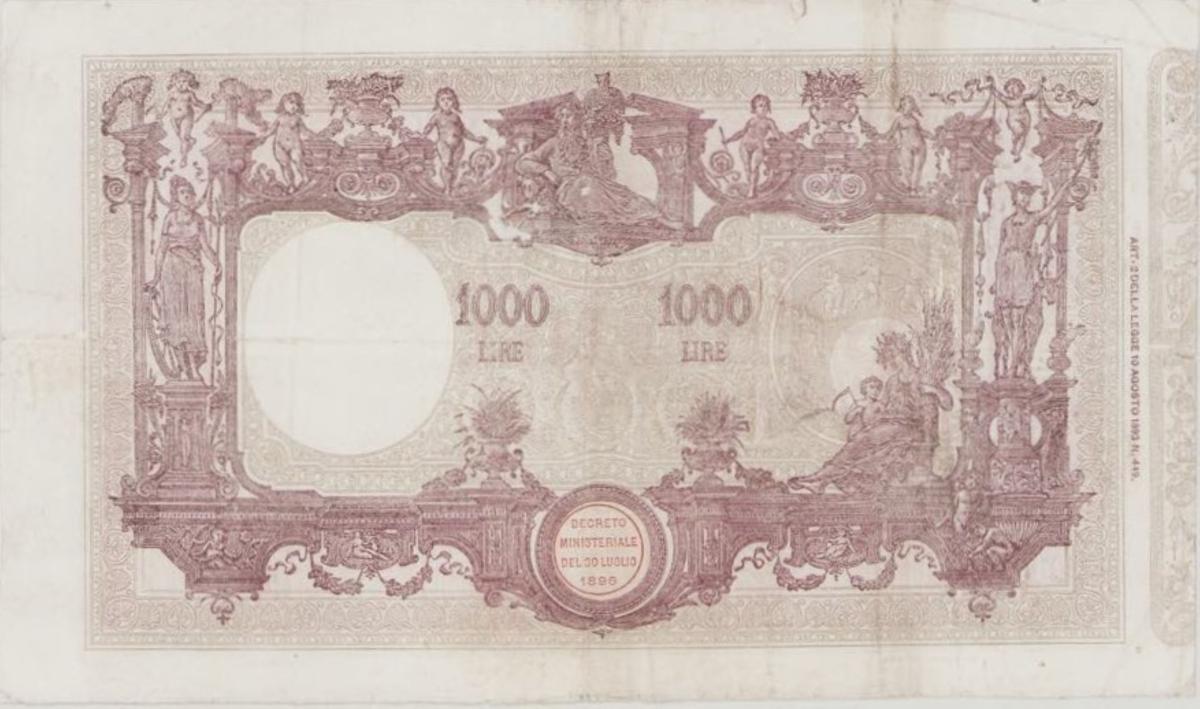 Back of Italy p41f: 1000 Lire from 1919