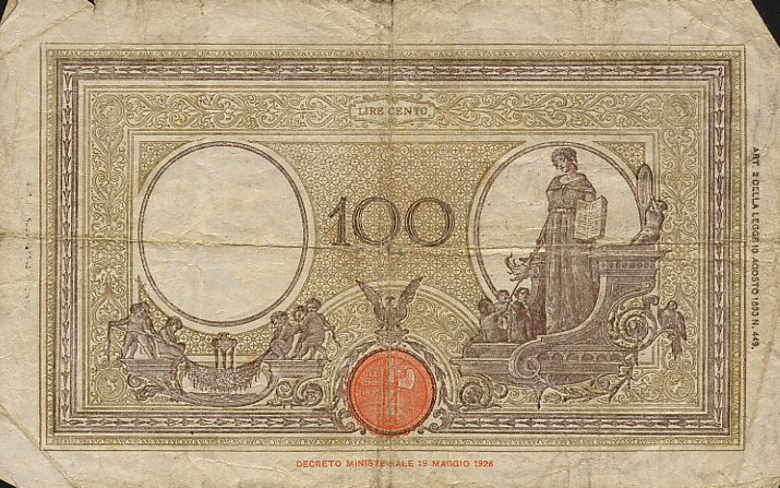 Back of Italy p59: 100 Lire from 1942