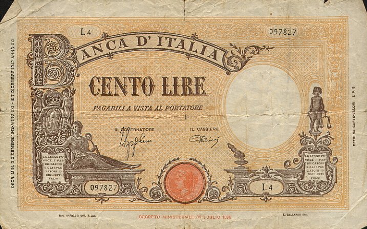 Front of Italy p59: 100 Lire from 1942