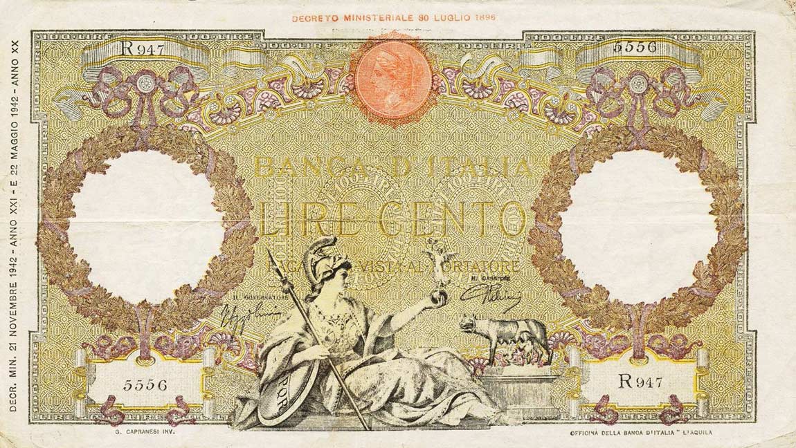 Front of Italy p60: 100 Lire from 1942