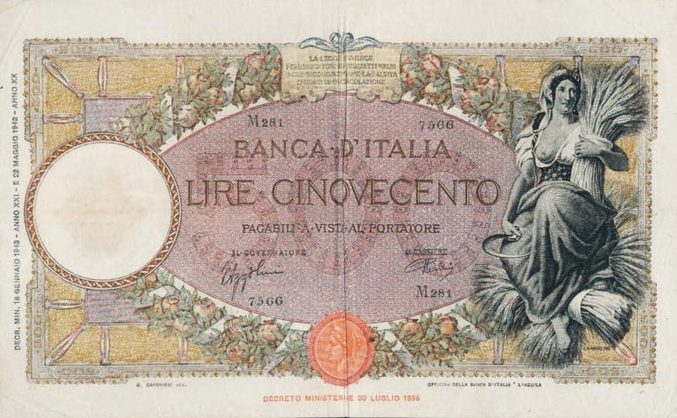 Front of Italy p61: 500 Lire from 1942