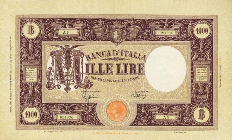 Front of Italy p62: 1000 Lire from 1942