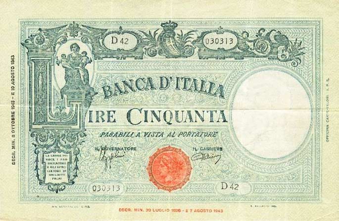 Front of Italy p65: 50 Lire from 1943